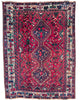 Tappeto persiano Shiraz 217x168 cm rosso e blu per soggiorno elegante