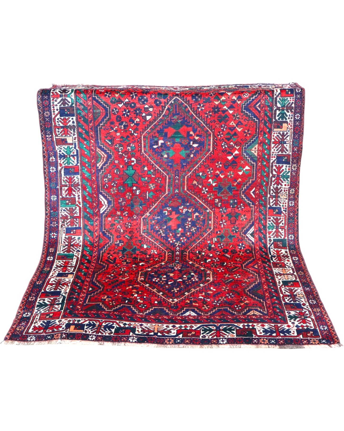 Tappeto Shiraz geometrico 217x168 cm con triplo medaglione