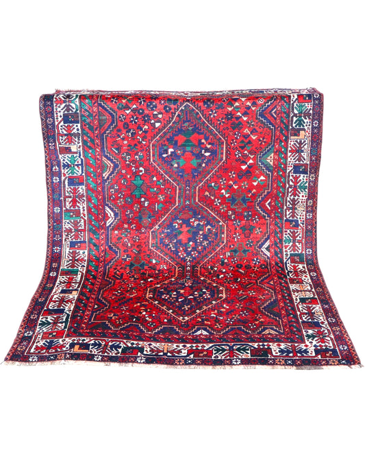 Tappeto Shiraz geometrico 217x168 cm con triplo medaglione