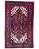 Tappeto persiano Nahavand 252x158 cm rosso e blu per soggiorno elegante