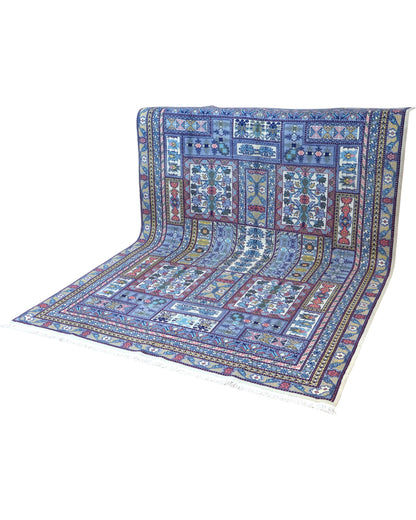 Tappeto 270x200 cm azzurro per sala da pranzo raffinata in stile persiano Ardebil.