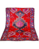 Tappeto 246x163 cm rosso per ingresso raffinato con motivi tribali orientali.