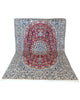 Tappeto 261x151 cm avorio e bordeaux per ingresso raffinato in stile Nain.