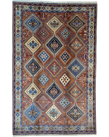 Tappeto persiano Yalame 237x153 cm geometrico per soggiorno elegante