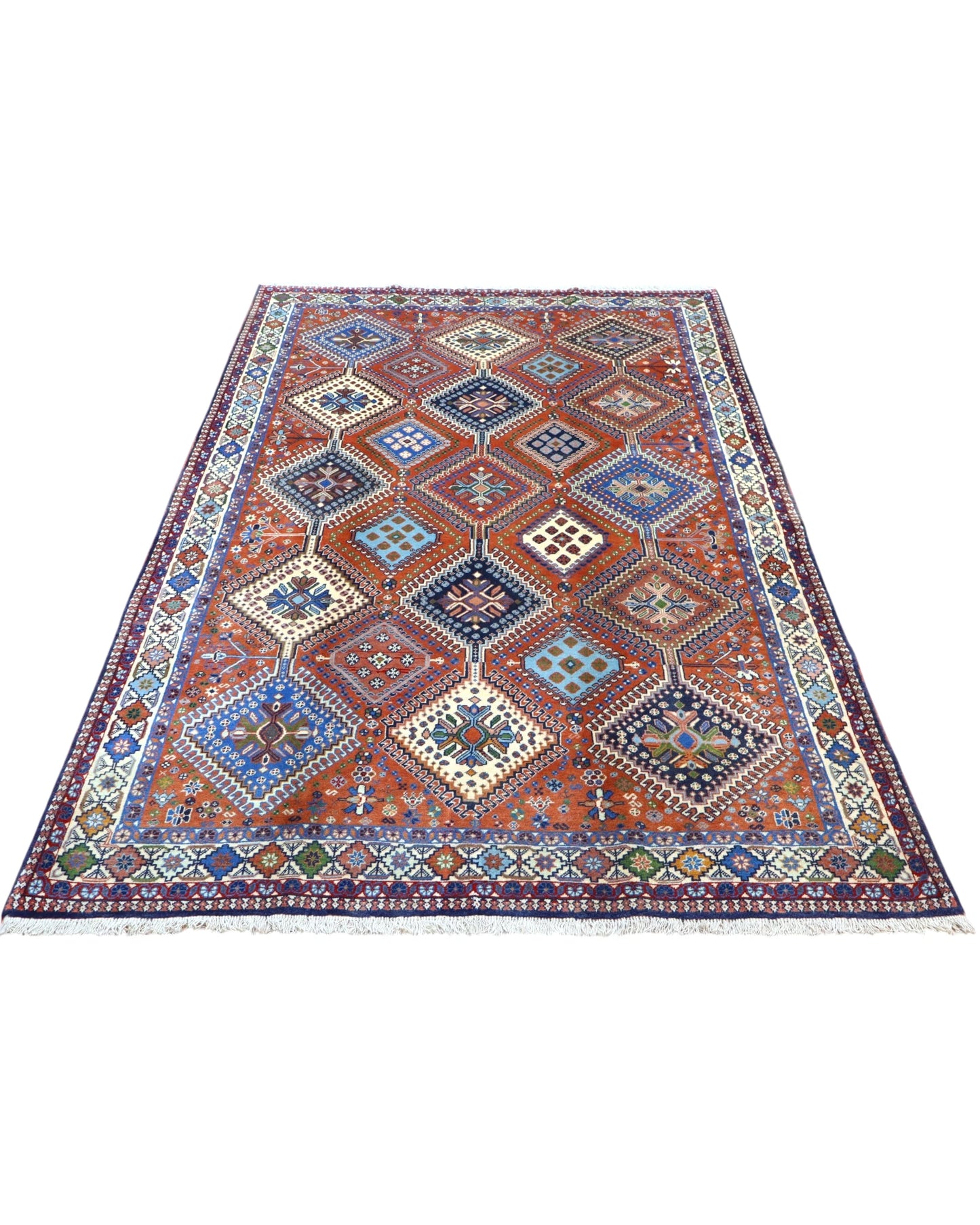 Tappeto Yalame blu e avorio ideale per arredamento classico