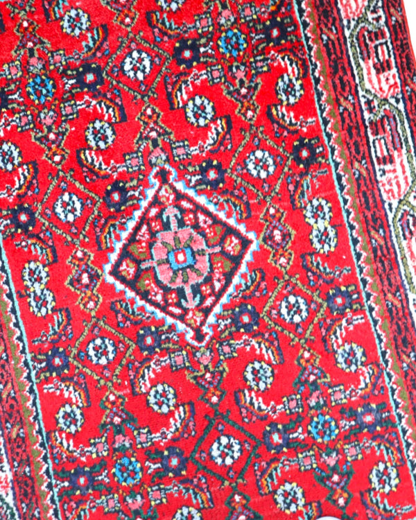 tappeto hamedan tradizionale con design ricco e bordura decorata