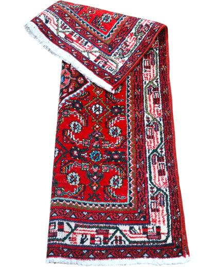tappeto hamedan tradizionale con design ricco e bordura decorata