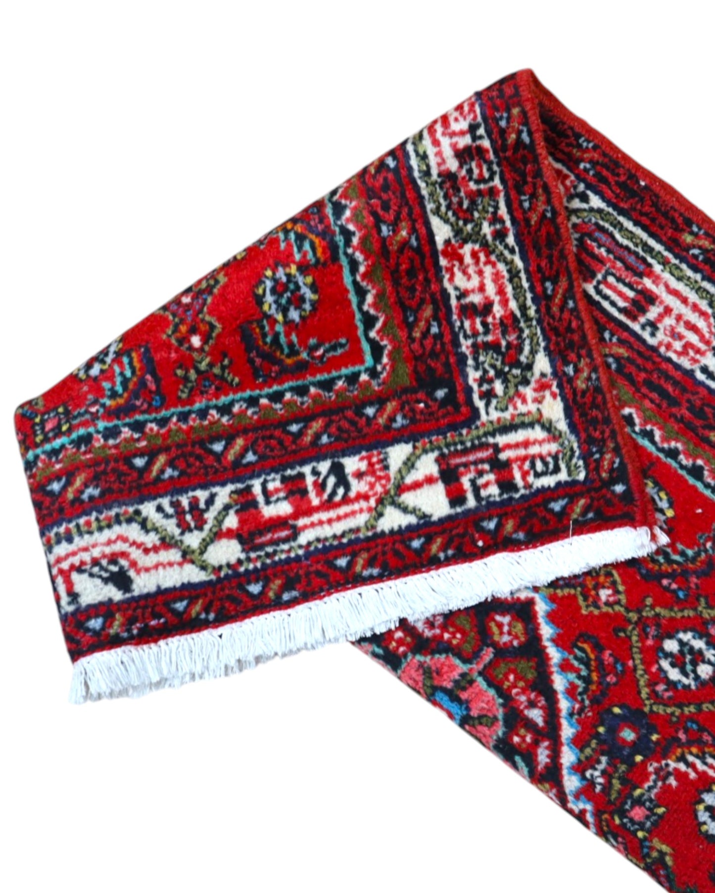 tappeto hamedan tradizionale con design ricco e bordura decorata