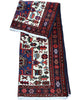 tappeto gharje caucasico 165x99 cm fatto a mano con motivi geometrici rosso e blu