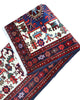 tappeto gharje caucasico 165x99 cm fatto a mano con motivi geometrici rosso e blu
