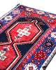 tappeto caucasico fatto a mano 146x91 cm con motivi geometrici rosso e blu