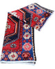 tappeto caucasico fatto a mano 146x91 cm con motivi geometrici rosso e blu