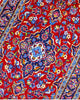 tappeto kashan persiano fatto a mano fondo rosso con medaglione floreale centrale