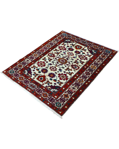 Tappeto Kazak 130x109 cm motivo geometrico, ideale per soggiorno.