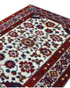Tappeto Kazak caucasico 130x109 cm annodato a mano, fondo avorio con motivi geometrici e floreali colorati