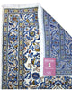 Tappeto Nain persiano 148x100 cm annodato a mano, fondo avorio con medaglione centrale e motivi floreali blu eleganti