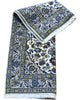 Tappeto Nain persiano 148x100 cm annodato a mano, fondo avorio con medaglione centrale e motivi floreali blu eleganti