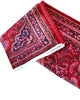 Tappeto Lilian persiano 149x112 cm annodato a mano, fondo rosso con medaglione floreale centrale e motivi decorativi in rosa e blu