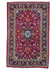 tappeto kashan persiano fatto a mano fondo rosso con medaglione floreale centrale
