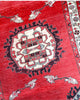 tappeto hamedan persiano 145x100 cm fatto a mano fondo rosso con medaglione centrale