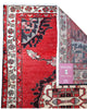 tappeto hamedan persiano 145x100 cm fatto a mano fondo rosso con medaglione centrale