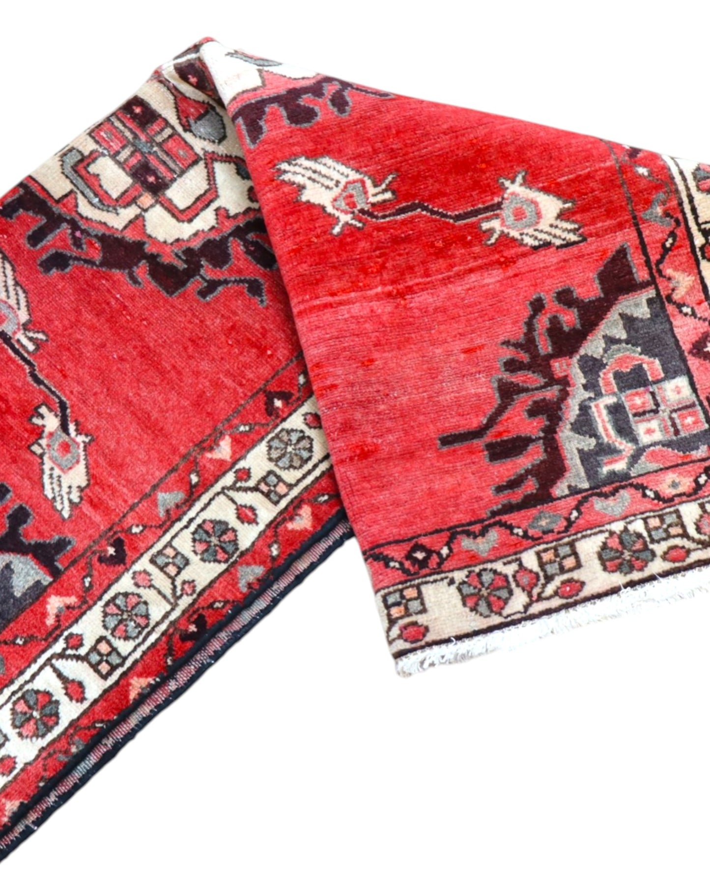 tappeto hamedan persiano 145x100 cm fatto a mano fondo rosso con medaglione centrale