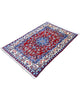 Tappeto Najafabad rosso 150x104 cm con medaglione in salotto raffinato