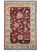 Tappeto Farahan persiano 159x100 cm annodato a mano, fondo rosso mattone con motivi floreali e dettagli avorio e azzurri, design tradizionale elegante
