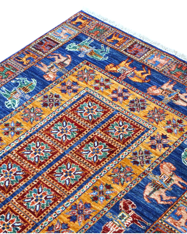 Tappeto Paizrik 149x101 cm in lana e cotone, ideale per ingresso.