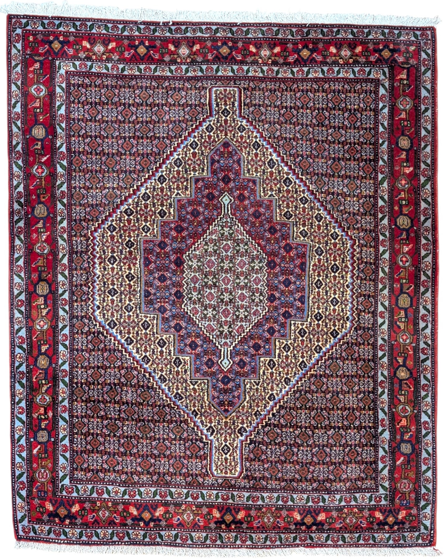 Tappeto persiano 154x127 cm multicolore con medaglione in soggiorno elegante