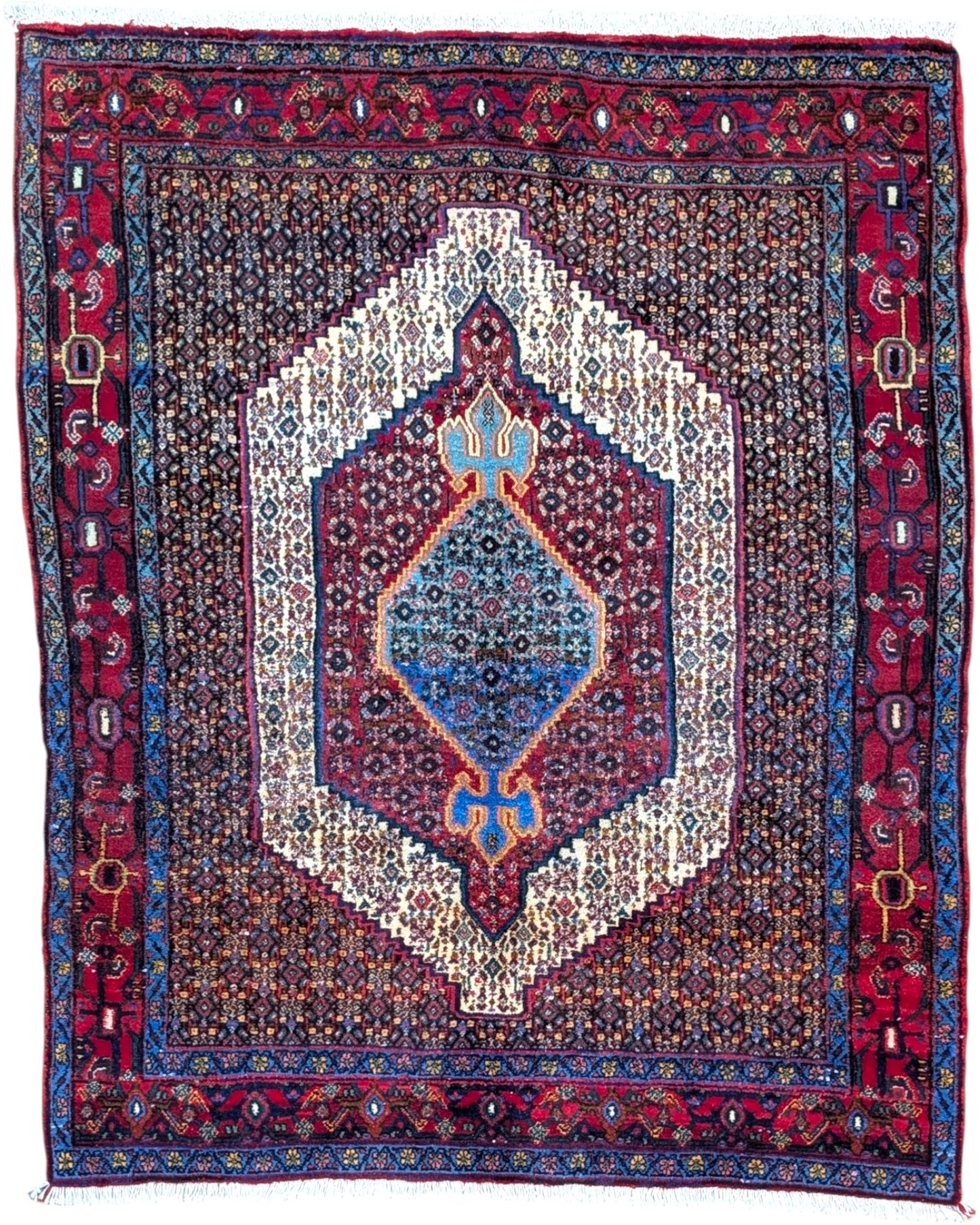 Tappeto persiano 161x131 cm multicolore con medaglione in soggiorno elegante