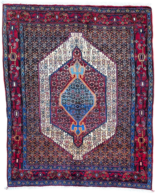 Tappeto persiano 161x131 cm multicolore con medaglione in soggiorno elegante