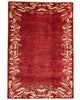 Tappeto moderno 300x205 cm Persia, fondo bordeaux con bordo floreale in avorio, annodato a mano.